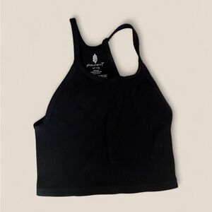 Black Ribbed Tank Top